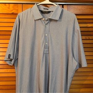 Polo Golf Ralph Lauren Men's Navy and White Striped Polo Shirt